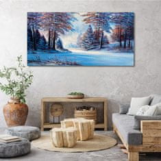 COLORAY.SK Obraz Canvas Maľovanie zimnej lesné stromy 140x70 cm