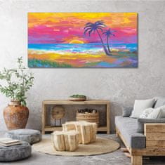 COLORAY.SK Obraz Canvas Pláž Palm Sunset 140x70 cm