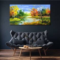 COLORAY.SK Obraz Canvas Maľovanie lesné rieka príroda 140x70 cm