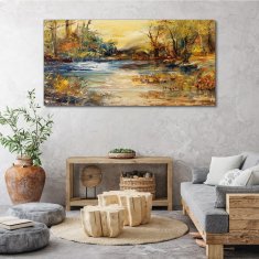 COLORAY.SK Obraz canvas Abstrakcie Lake Les 140x70 cm