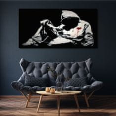 COLORAY.SK Obraz Canvas Nôž banksy čierna a biela 140x70 cm