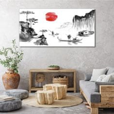 COLORAY.SK Obraz na plátne Japonský ázijský kostol rybár 140x70 cm