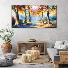 COLORAY.SK Obraz canvas Lesná cesta listy voľne žijúcich živočíchov 140x70 cm