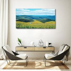 COLORAY.SK Obraz canvas Kvety hory stromy krajina 120x60 cm