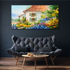 COLORAY.SK Obraz canvas Vidiek kvety dom príroda 140x70 cm