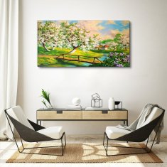 COLORAY.SK Obraz canvas Rieka strom kvety príroda 120x60 cm