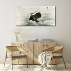 COLORAY.SK Obraz Canvas Vodné vlny vták rock 120x60 cm