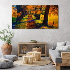 COLORAY.SK Obraz canvas Strom cesta listy jeseň 140x70 cm