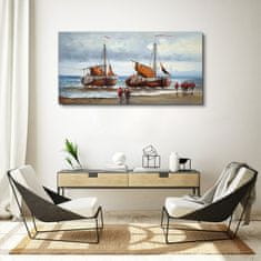 COLORAY.SK Obraz canvas Sea loď mraky vojaci 120x60 cm