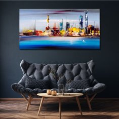 COLORAY.SK Obraz canvas Abstrakcie mestskej mora 140x70 cm