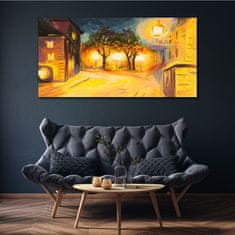 COLORAY.SK Obraz na plátne Mestské lampy Nočné stromy 140x70 cm