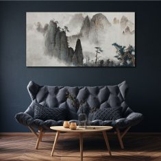 COLORAY.SK Obraz canvas Moderné horský hmlový strom 140x70 cm