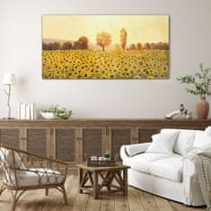 COLORAY.SK Skleneny obraz Kvety slnečníc stromov 140x70 cm