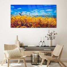 COLORAY.SK Skleneny obraz Lúka pšeničná obloha 120x60 cm