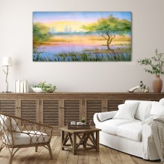 COLORAY.SK Skleneny obraz Akvarel strom príroda 140x70 cm