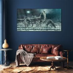 COLORAY.SK Skleneny obraz Maľovanie zvierat vlci 120x60 cm
