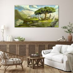 COLORAY.SK Skleneny obraz Fantasy stromovej kamene 140x70 cm