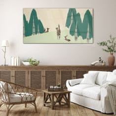 COLORAY.SK Sklenený obraz Abstrakcie lesných zvierat 140x70 cm