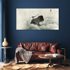 COLORAY.SK Sklenený obraz Vodné vlny vták rock 120x60 cm