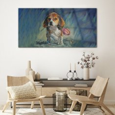 COLORAY.SK Skleneny obraz Abstraktné zvieracie pes kvetina 120x60 cm