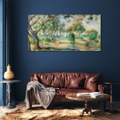 COLORAY.SK Skleneny obraz Stromy pobrežné vlny lodí 120x60 cm