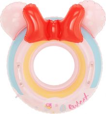 bHome Detský nafukovací kruh Myška ružový 50cm s úchytmi
