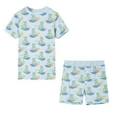 Vidaxl Detské pyžamo s krátkymi rukávmi svetlomodré 116