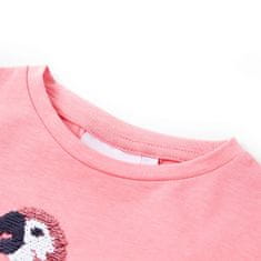 Vidaxl Detské tričko fluorescenčné ružové 92