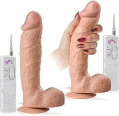 XSARA Velký žilnatý penis vibrační dildo realistický vibrátor s přísavkou - 75675611