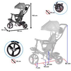 WOWO Šedá Trojkolka Trike Fix Lite pre Deti