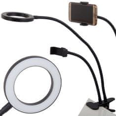 HADEX Lampa s klipom USB 24 LED + držiak telefónu, čierna
