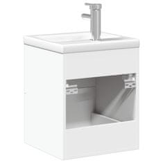 Petromila vidaXL Kúpeľňová umývadlová skrinka so zabudovaným umývadlom biela