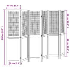 Vidaxl Paraván 6 panelov biely masívne drevo paulovnie