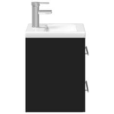 Petromila vidaXL Kúpeľňová umývadlová skrinka so zabudovaným umývadlom čierna