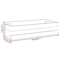 Vidaxl Sprchová polica matná čierna 23x6,5x6 cm brúsená nerez.oceľ 304