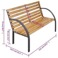 Petromila vidaXL Záhradná lavica 112 cm masívna jedľa