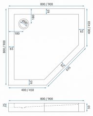 REA Sprchová vanička Diamond Black 90x90 REA-K8543 - Rea