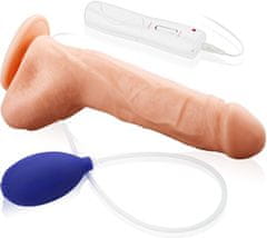 XSARA Vibrační dildo s ejakulací - 10 funkcí - vibrátor penis na přísavce - 77474890