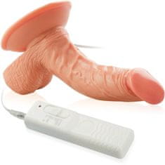 XSARA Realistický vibrátor zakřivený penis dildo na přísavce - 70410366