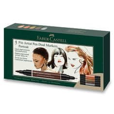 Faber-Castell Popisovač Pitt Artist Pen Dual Marker Portrait súprava 5 ks