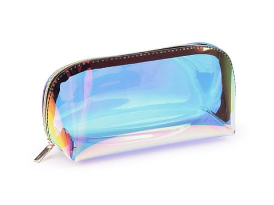 Puzdro / kozmetická taška holografická - (16 cm) transparent