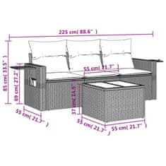Vidaxl 4-dielna záhradná súprava pohoviek s vankúšmi béžová polyratan
