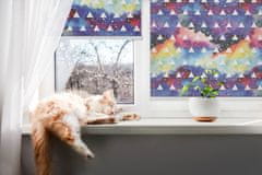 COLORAY.SK Roleta na okno Biele trojuholníky na farebnom pozadí Žaluzija za propuščanje svetlobe 140x240 cm