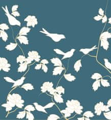 COLORAY.SK Roleta na dvere Biele vtáky na bielych kvetoch Žaluzija za temnitev (s podlogo) 130x140 cm