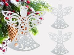 Sobex Vianočný stromček anjel prívesky 3ks trblietavé ozdoby