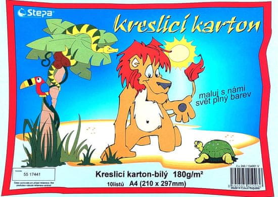 Kresliaci kartón A4 - biely, 180g/m2, 10 listov