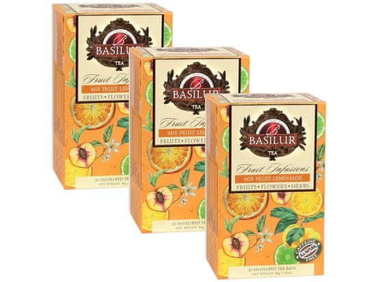 Basilur BASILUR Fruit Infusions - Bez kofeínu ovocný čaj s arómou tropického ovocia a citrusov, v sáčkoch 20 x 2 g