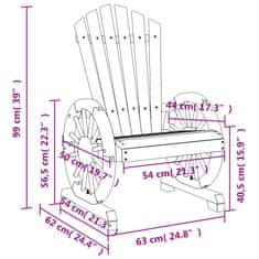 Vidaxl Záhradné stoličky Adirondack 4 ks jedľový masív