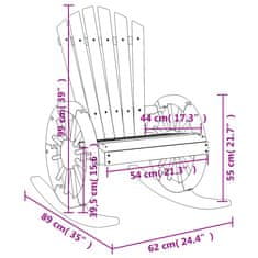 Vidaxl Záhradné hojdacie stoličky Adirondack 2 ks jedľový masív