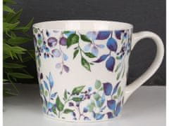 Gardena Biela, porcelánová šálka s modrými listami 400 ml 